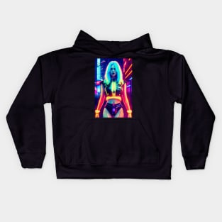 Abstract Cyberpunk Girl Kids Hoodie